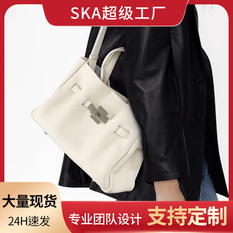 头层牛皮斜挎包真皮女包托特包商托特包