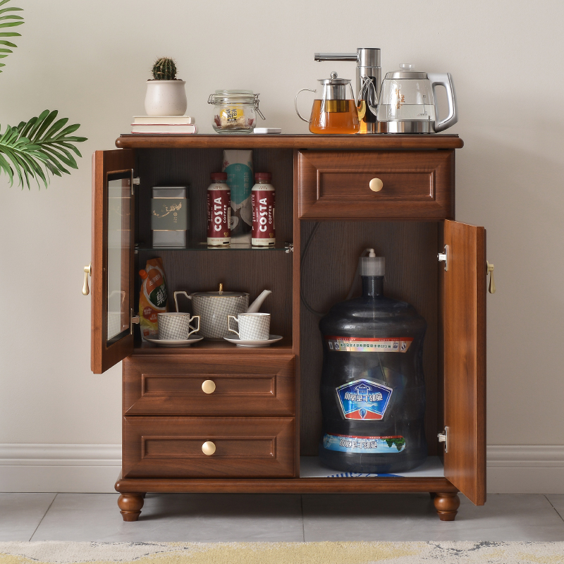 2025新款实木茶吧机饮水机一体柜