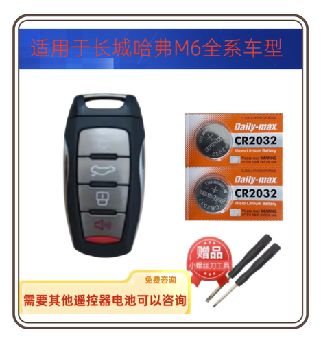 适用于长城哈弗M6 h6 h7 h8 h9 h2sH4m6汽车钥匙遥控器电池CR2032