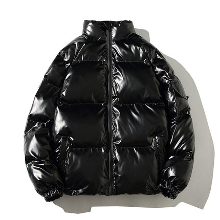 羽绒棉服男2024年新款棉衣潮牌面包服棉袄潮流帅气亮面冬季外套潮