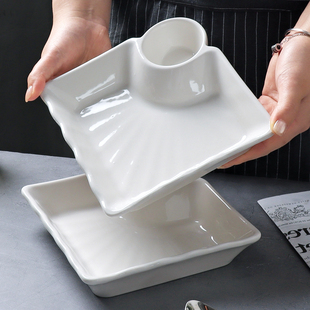 饺子盘子带醋碟水饺专用2026陶瓷家用餐盘碟子特别好看的高级餐具