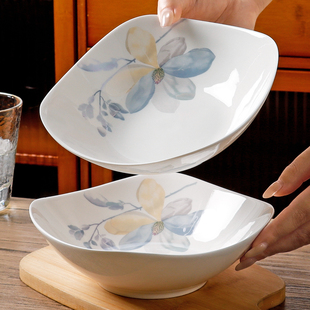 四角方碗家用2026新款高颜值陶瓷餐具异形深盘沙拉碗汤碗盘子菜盘