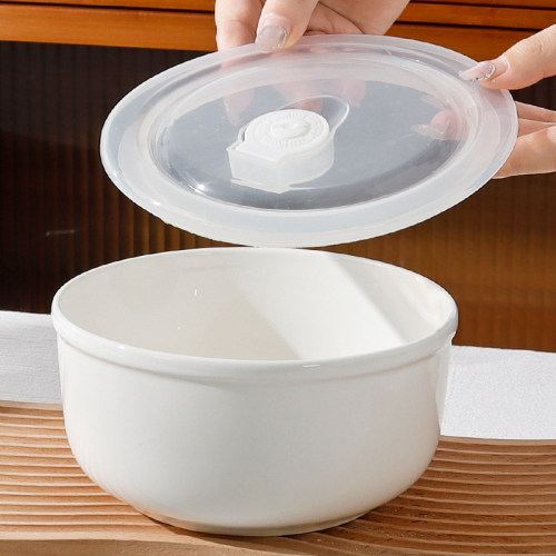 微波炉加热专用碗陶瓷碗带盖大号保鲜碗家用密封盒带饭碗泡面碗