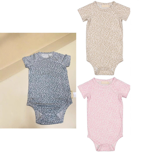 2025春夏新款 哈衣 mar莫代尔棉超舒适高端莫兰迪男女儿童豹纹短袖