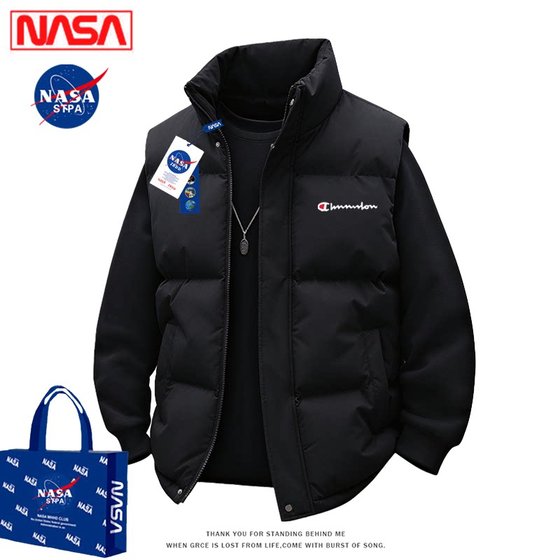 NASA联名羽绒服马甲男女2026冬季新款巨好看坎肩棉衣服无袖外套潮