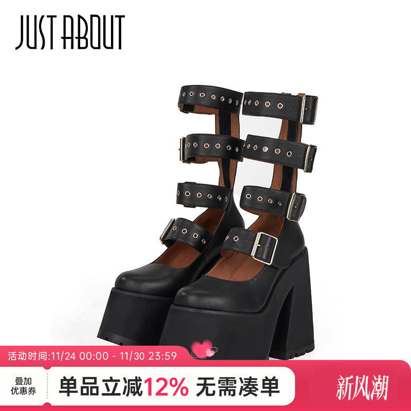 玛丽珍单鞋粗跟厚底甜酷女鞋