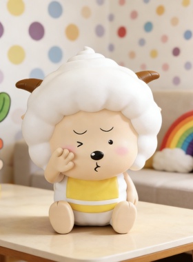 正版授权喜羊羊与灰太狼客厅桌面可爱卡通懒羊羊床头柜装饰品摆件