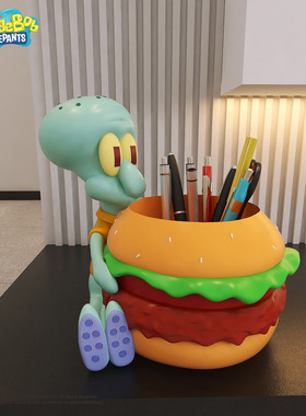 海绵宝宝派大星汉堡笔筒收纳摆件