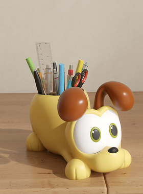 加菲猫周边欧迪卡通学生桌面笔筒收纳盒办公室儿童女孩大容量超大