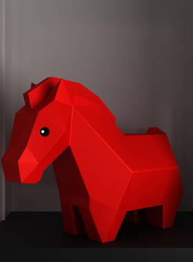 入户玄关客厅轻奢装饰摆件电视柜旁新年马到成功生肖马儿童储蓄罐