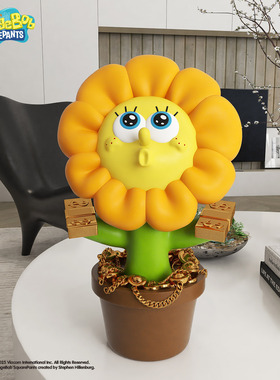 卡通海绵宝宝周边入户玄关客厅轻奢装饰摆件电视柜旁有钱花储蓄罐