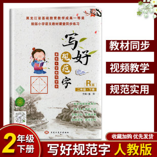写好规范字R字帖双色版语文课本同步练习写好字帖二年级下册人教版菱形十字格8-10岁学习写字法楷书硬笔书法
