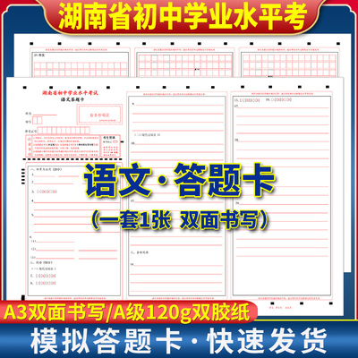 湖南省2024年中考语文答题卡