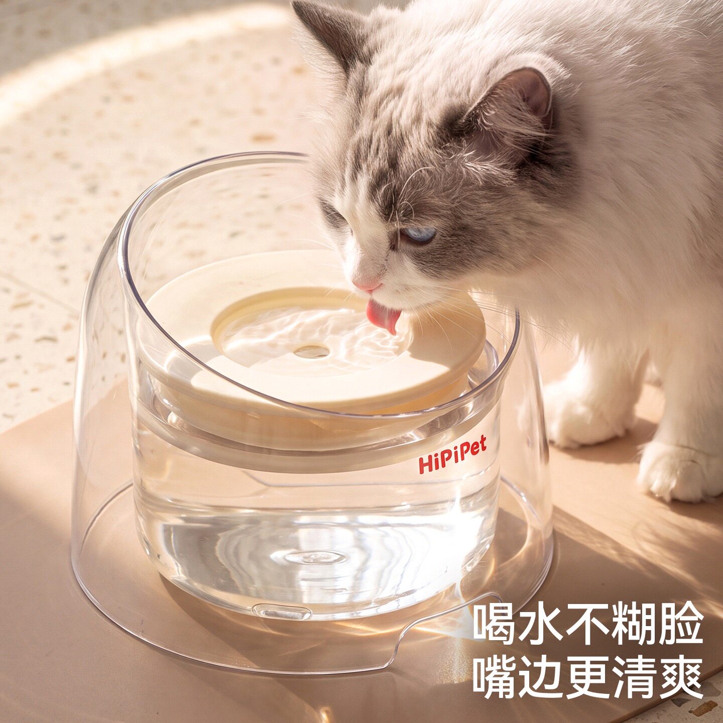 猫咪饮水器护颈悬浮水碗小型犬猫咪宠物高脚护颈狗狗碗不湿嘴猫碗