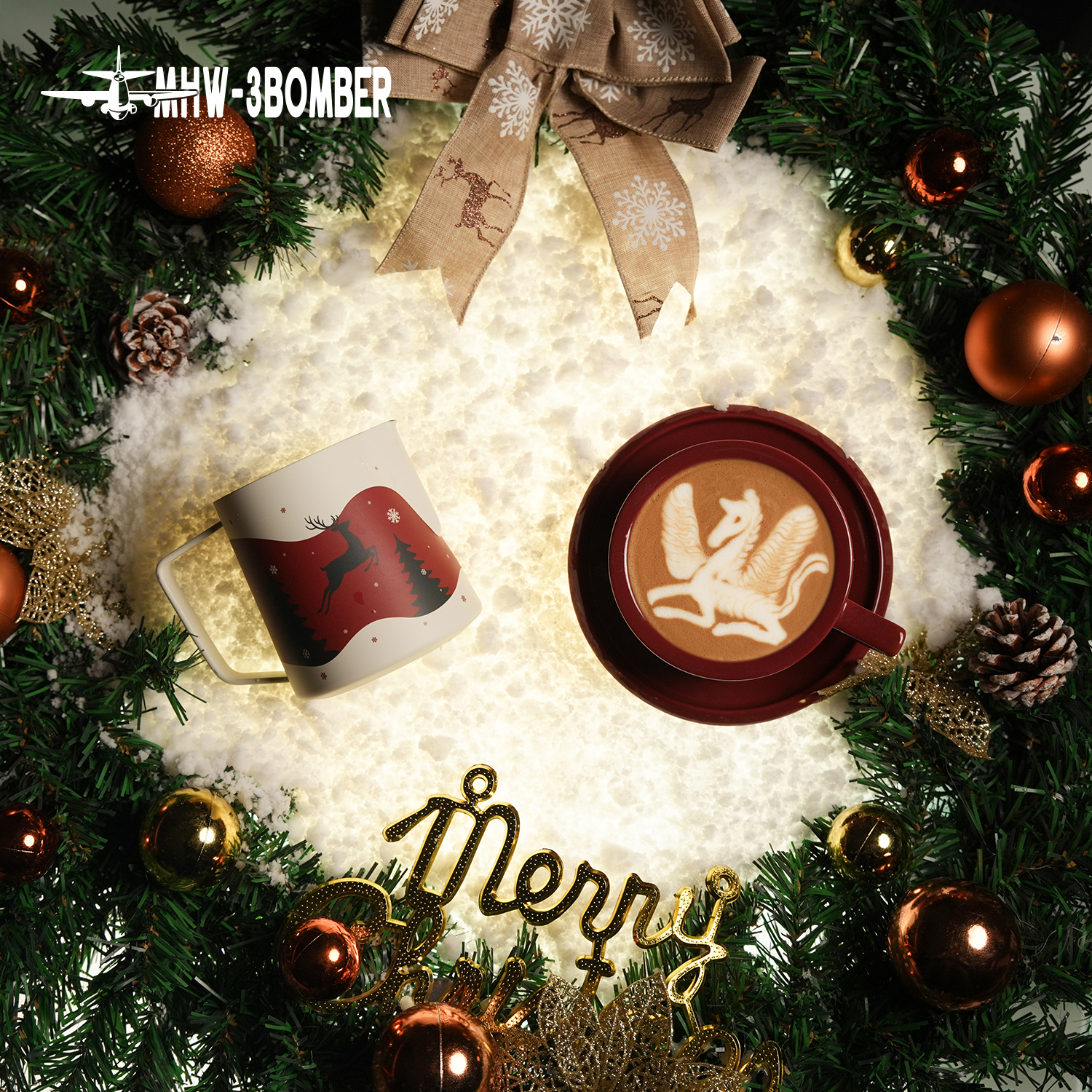 轰炸机拉花缸圣诞限定版