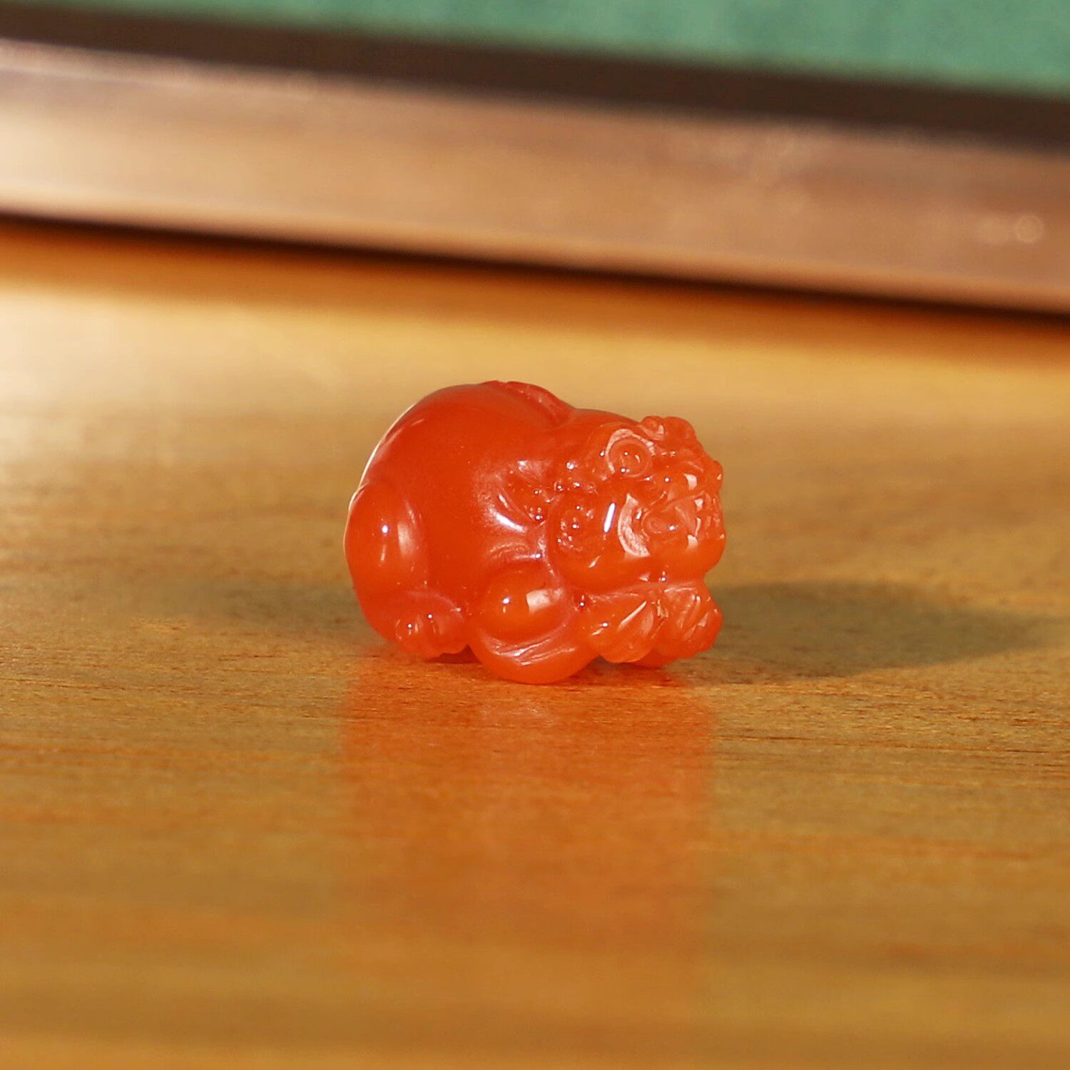 天然原矿南红貔貅小戒面 亮光 镶嵌戒指吊坠专用 长度13-17mm