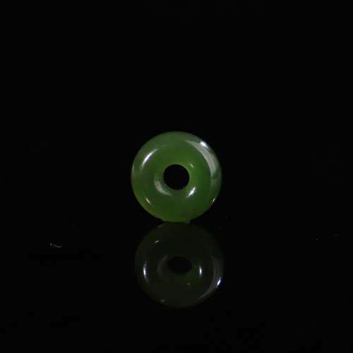 和田玉老坑碧玉隔珠隔片菠菜绿