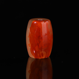 天然冰飘南红桶珠勒子单珠南红搭配手串长度16.5mm直径11.8mm14号