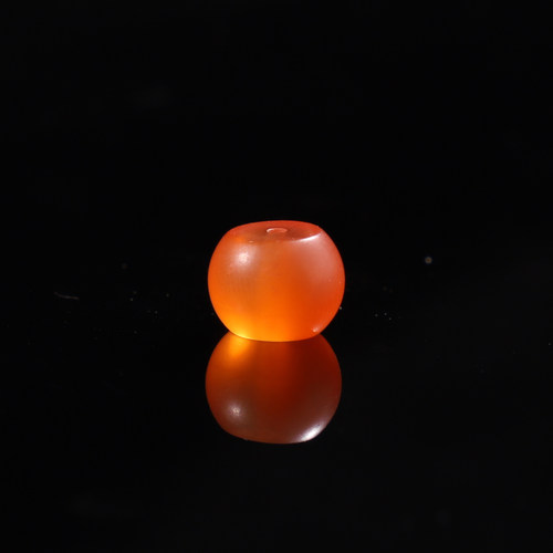 保山南红玛瑙冰红磨砂鼓珠哑光