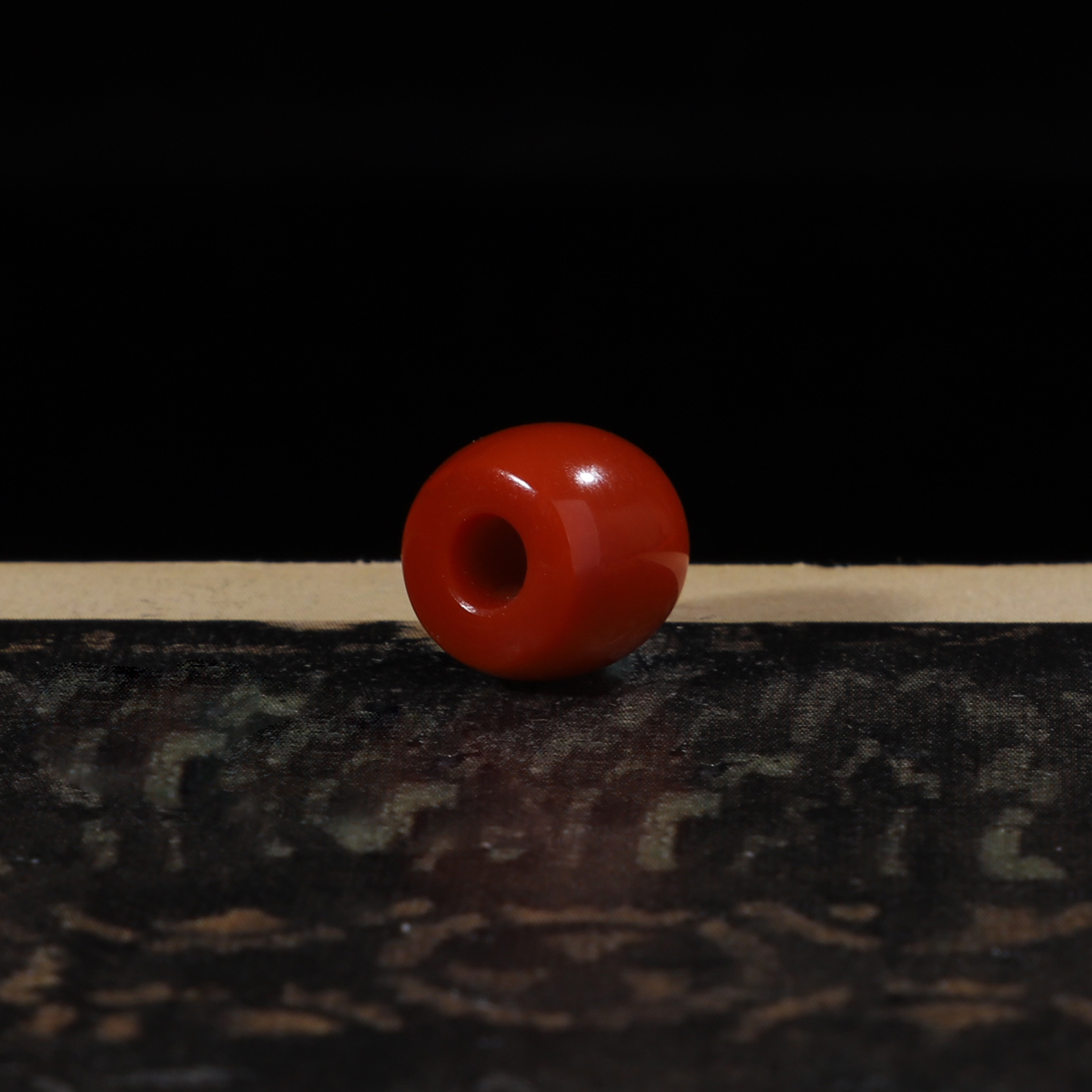 直切南红玛瑙大孔珠直径9.3mm