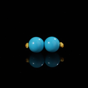 美国松蓝绿松石睡美人6mm一对珠子配珠diy手链项链手工串珠90号