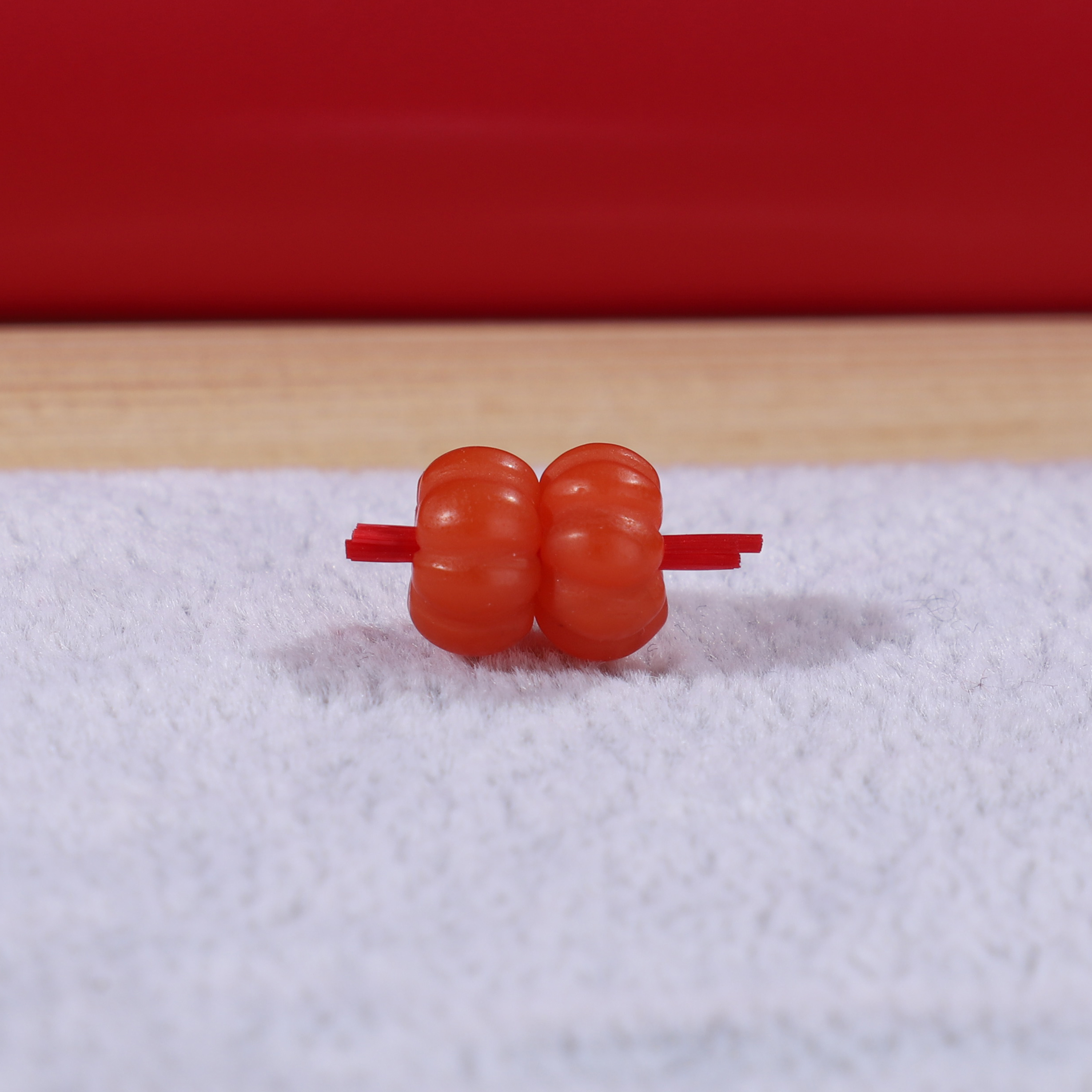 保山南红南瓜珠8mm*4.7mm对珠  天然南红玛瑙散珠瓜珠顶珠转运珠