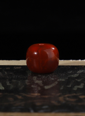 毕业级南红玛瑙火焰纹牛血红老型珠直径10.4mm对孔8.7mm满肉292号