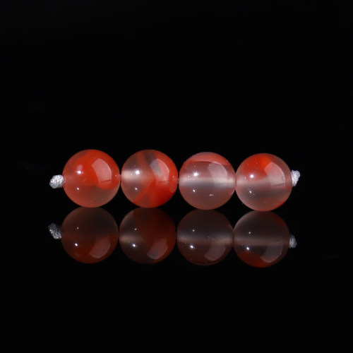 凉山南红玛瑙6mm4颗散珠冰飘