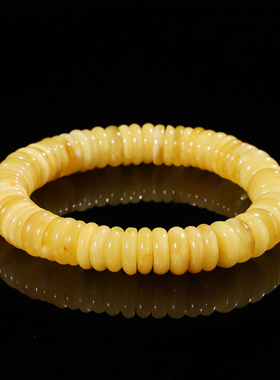 天然蜜蜡隔片手串隔片10mm琥珀手链鸡油黄百花蜜男女款 QX14号