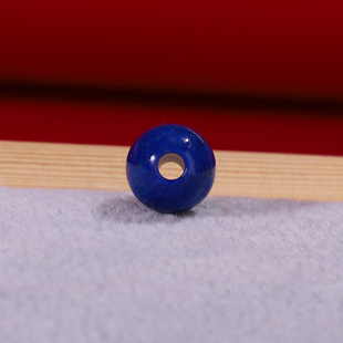 天然原矿帝王青金石散珠6A无优化大孔3mm孔径圆珠子隔珠8mm单珠