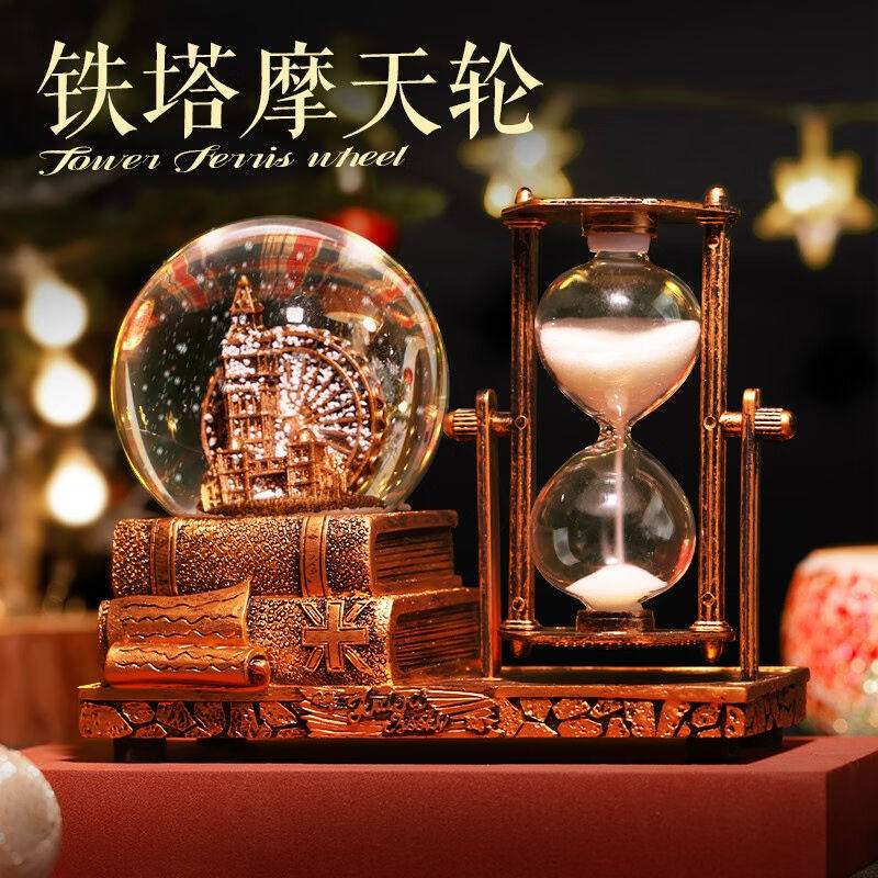 DEERC水晶球音乐盒八音盒沙漏摩天轮桌面摆件创意礼品七夕情人节怎么看?