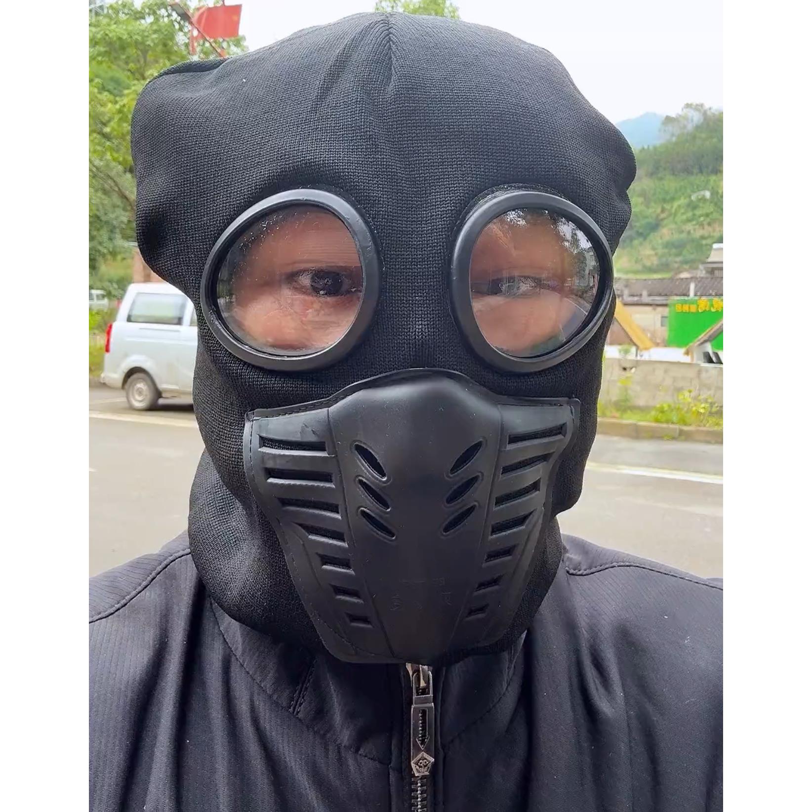 全脸面罩防寒骑车黑色防风骑行防风头罩套头帽保暖头套男冬季蒙面