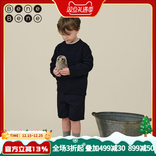 benebene秋冬新款儿童毛呢短裤