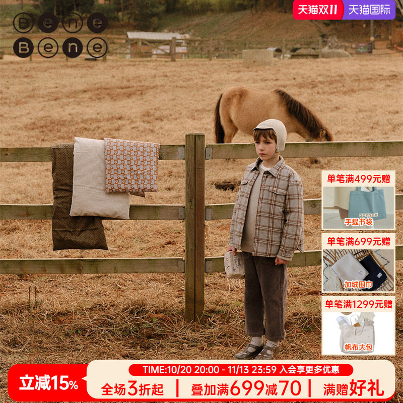 benebene秋冬双面穿薄棉衣夹克