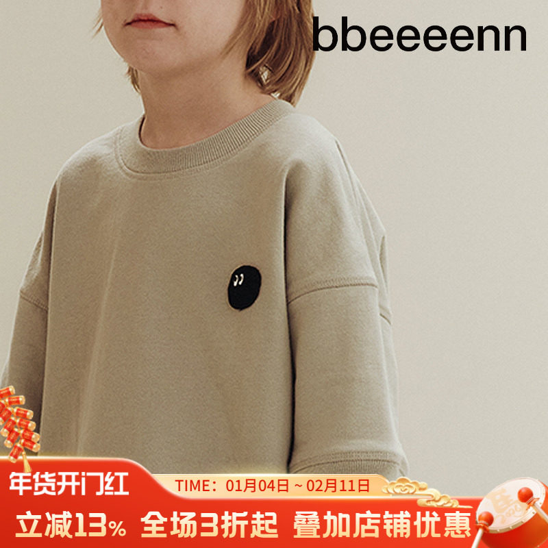 bbeeeenn韩国童装夏季新款宽松卫衣男女童休闲半袖圆领套头衫