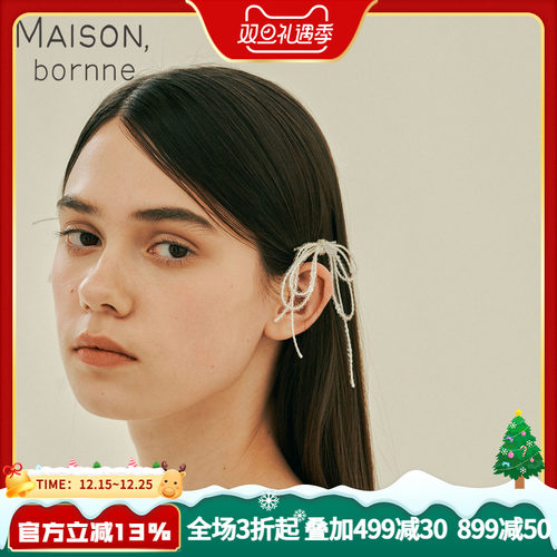 亮片蝴蝶结高级感发夹碎发边夹