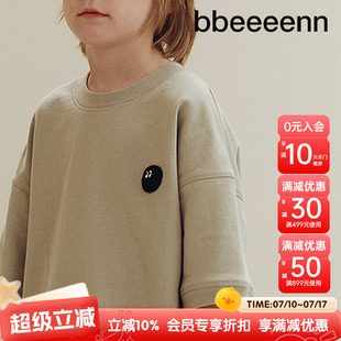bbeeeenn韩国童装夏季新款宽松卫衣男女童休闲半袖圆领套头衫