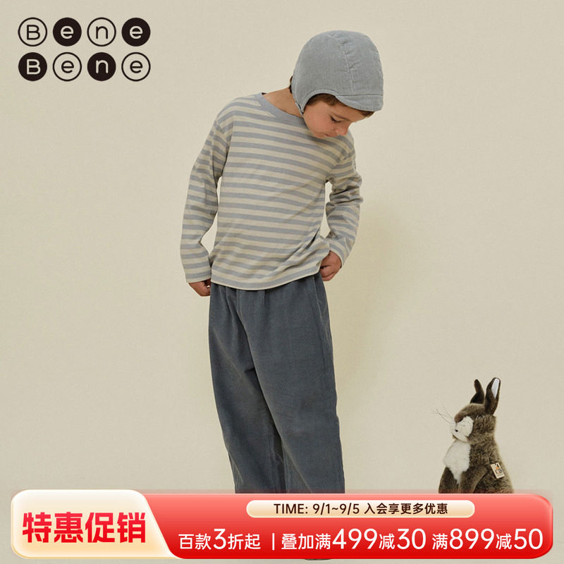 benebene灯芯绒纯棉舒适长裤新生婴儿男女童秋冬保暖宽松休闲裤子