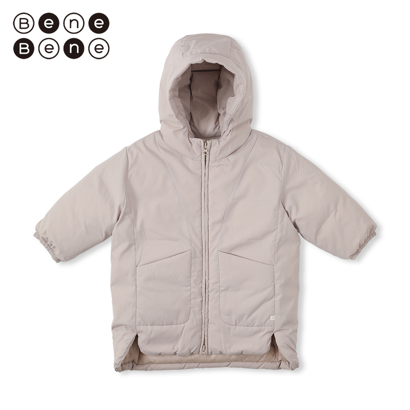 benebene儿童加厚连帽羽绒服男女童中长款保暖防风鸭绒服秋冬新款