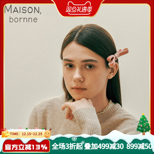 法式天鹅绒丝带蝴蝶结发夹