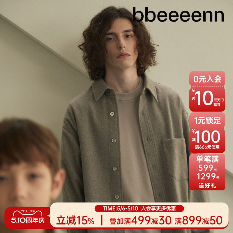 bbeeeenn韩国童装冬款新品男生羊毛衬衫男士加厚保暖外套衬衣