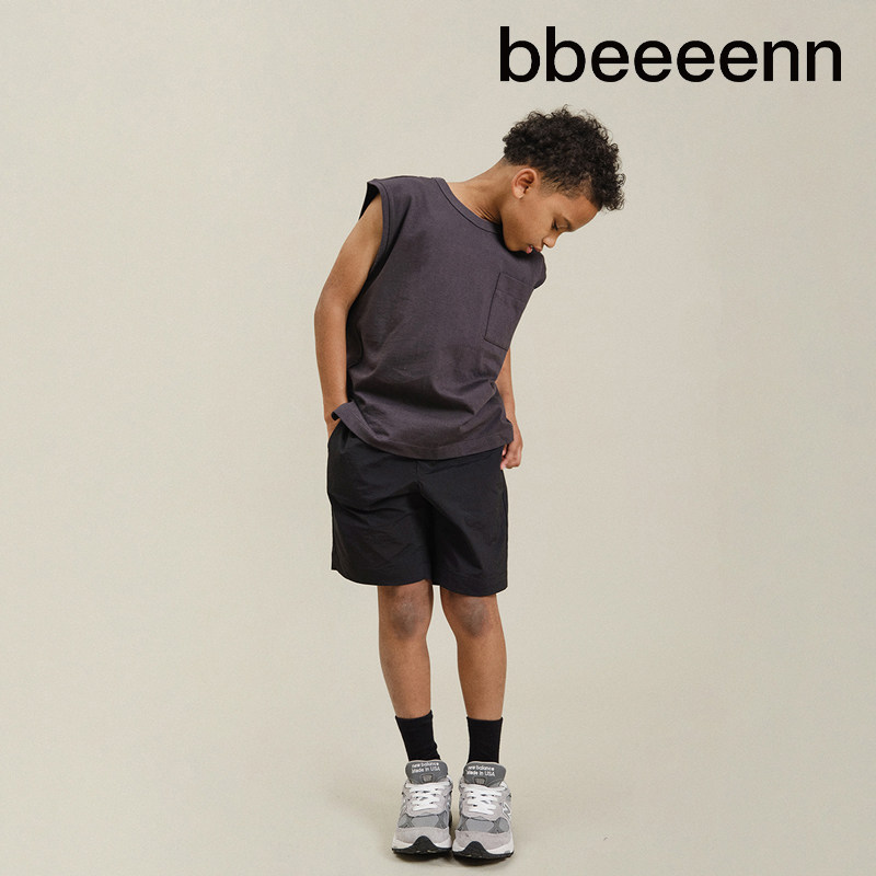 bbeeeenn科技面料速干短裤男女儿童运动风高级感夏季直筒五分裤潮