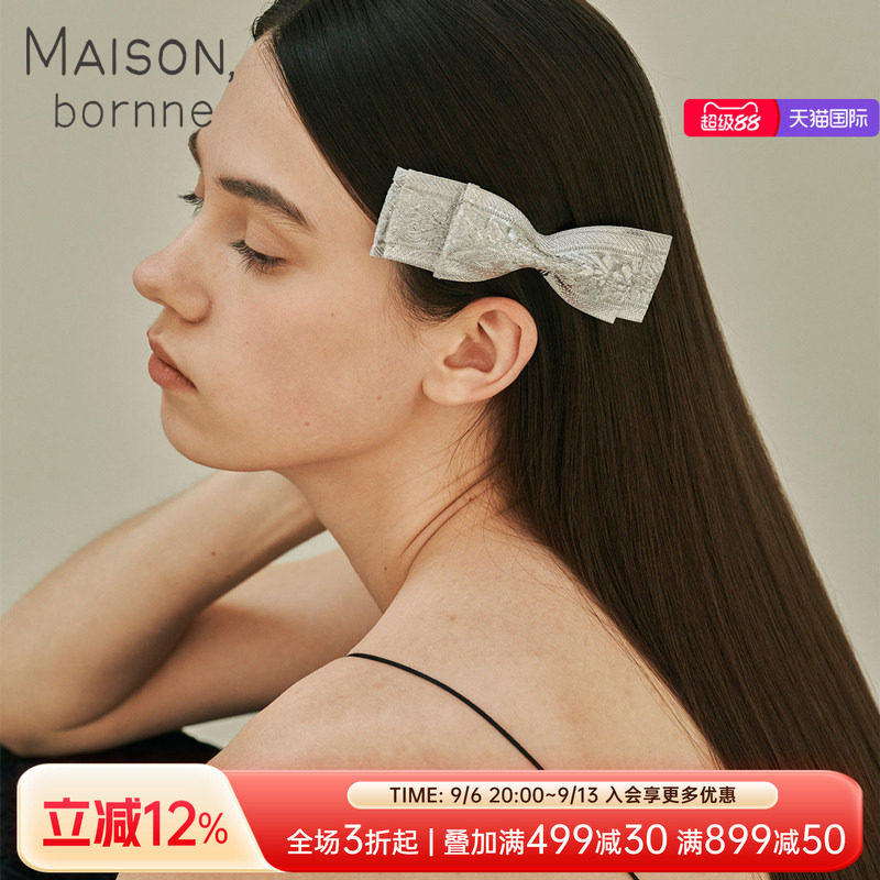 复古超大双层蝴蝶结发夹图片