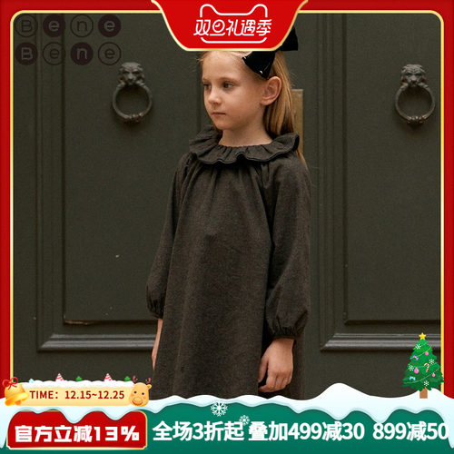 benebene韩国童装22冬可爱连衣裙