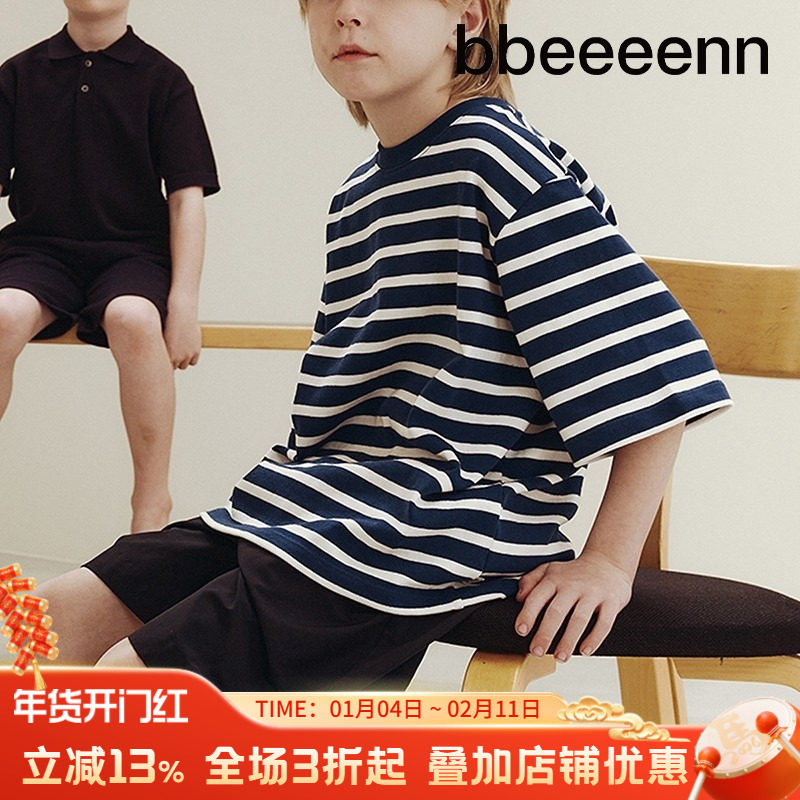bbeeeenn韩国童装夏季新款儿童条纹打底衫男童女童宽松T恤上衣,童装/婴儿装/亲子装,T恤,淘宝优惠券,粉丝福利购,淘宝优惠卷