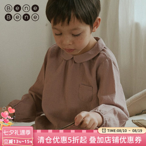 韩国纯棉童装BeneBene春季娃娃领
