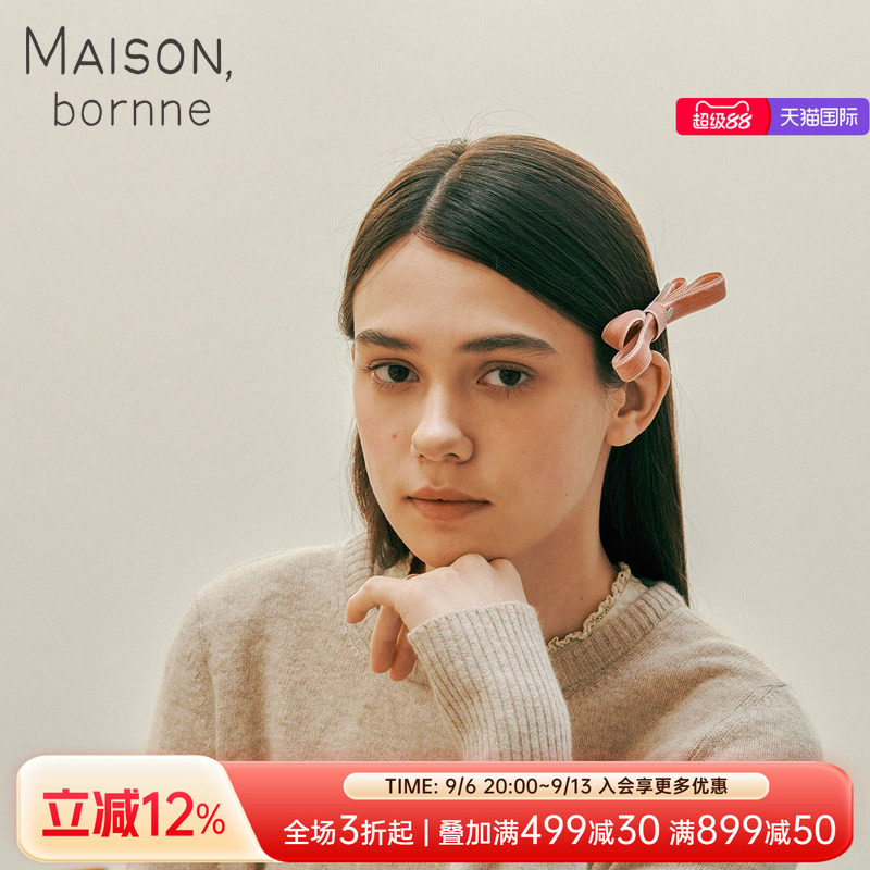 法式天鹅绒丝带蝴蝶结发夹图片