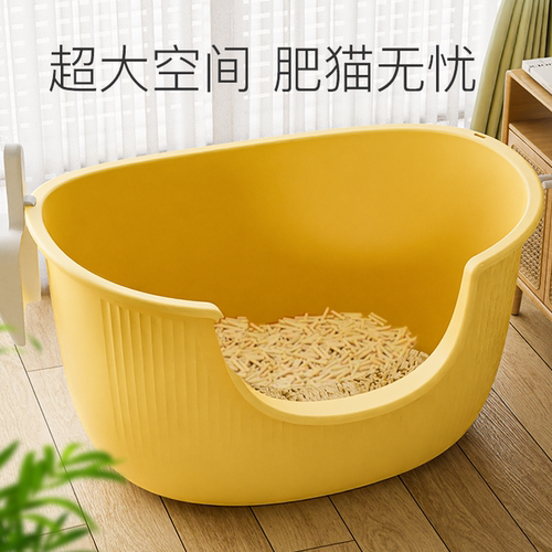 超大号猫砂盆开放式防带砂防外溅