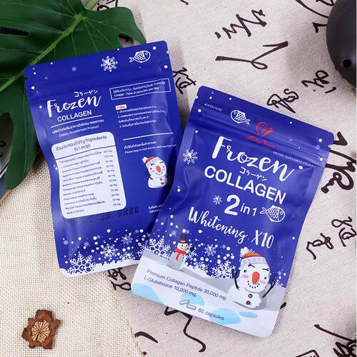 跨境电商Frozen Collagen Detox capsules 蓝色/红色雪人胶囊