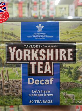 现货包邮 英国Yorkshire Tea泰勒 约克脱因红茶郡奶茶底80包250g